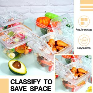 Geetery 12 Pack 1/6 Size 4'' Deep Polycarbonate Food Pan with Lid Clear Stackable Plastic Pan Restaurant Food Storage Containers with Hinged Lids for Hotel Supplies