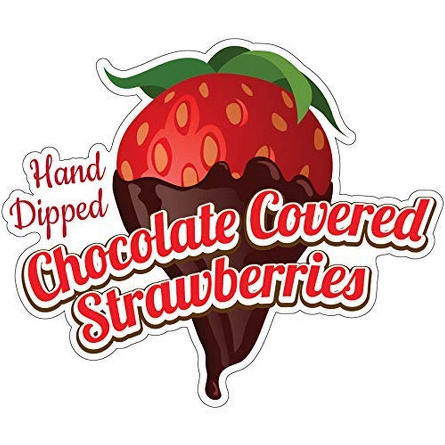 SignMission Chocolate Covered Strawberries Concession Stand Food Truck Sticker, Decal Size: 8"