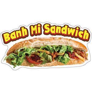 signmission banh mi sandwich concession stand food truck sticker, decal size: 16"