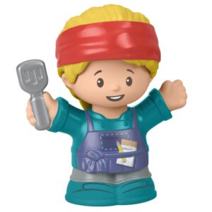 replacement part for fisher-price little people serve it up food truck playset - gtt73 ~ replacement cook figure ~ blonde hair ~ holding spatula