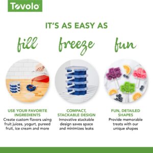 Tovolo Silicone Popsicle Molds with Sticks (4-Pack, Truck) - Reusable Ice Pop Molds for Homemade Flavored Ice Pops & Frozen Snacks - Stackable Popsicle Maker with Lid, Dishwasher Safe & BPA-Free