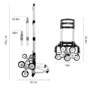 RJTEK 180 lbs Hand Truck Stair Climber Folding Grocery Cart Dolly cart Hand Truck Dolly Stair Climbing cart Heavy-Duty Lightweight Trolley