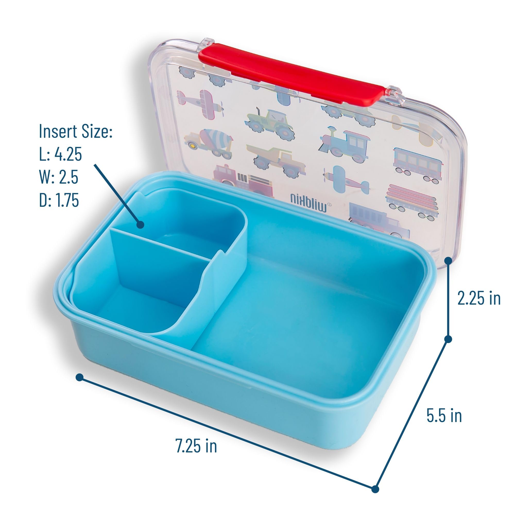 Wildkin Plastic Food Container for Boys & Girls, Perfect for Daycare & Preschool, Food Storage Containers Meal Prep with Lids, Airtight and Dishwasher Safe Food Storage (Trains, Planes & Trucks)