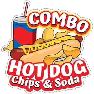 SignMission Hot Dogs Chips and Soda Combo Concession Stand Food Truck Sticker, Decal Size: 24"