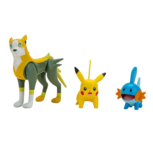 Pokemon Pikachu Mudkip Boltund Battle Feature 3 Figure Set Action Ready