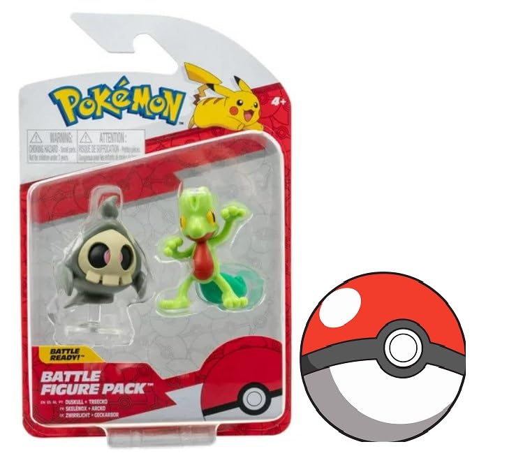 Pokemon Clip N Go Battle Feature Figure Set and Action Ready (Duskull and Treecko)