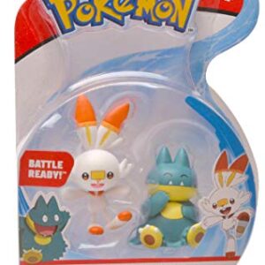 Pokemon New Sword and Shield Battle Action Figure 2 Pack - Munchlax and Scorbunny 2-Inch Figures