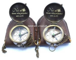 handmade unique gift your tommy your tubbo dual compass gift set | 2 brass compasses engraved with special quote | great gamer gift - mcyt, dream smp, tommyinnit fanart brown