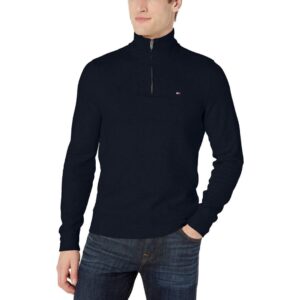 Tommy Hilfiger mens Bill Qz Mock Sweatshirt, Tommy Captain, Medium US