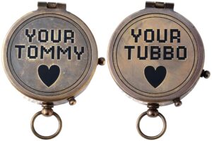 fynjrex your tommy and your tubbo compass 2 brass engraved compasses your tubbo compass camping compass,tommyinnit, boating compass, gift compass, graduation day gifts,couple