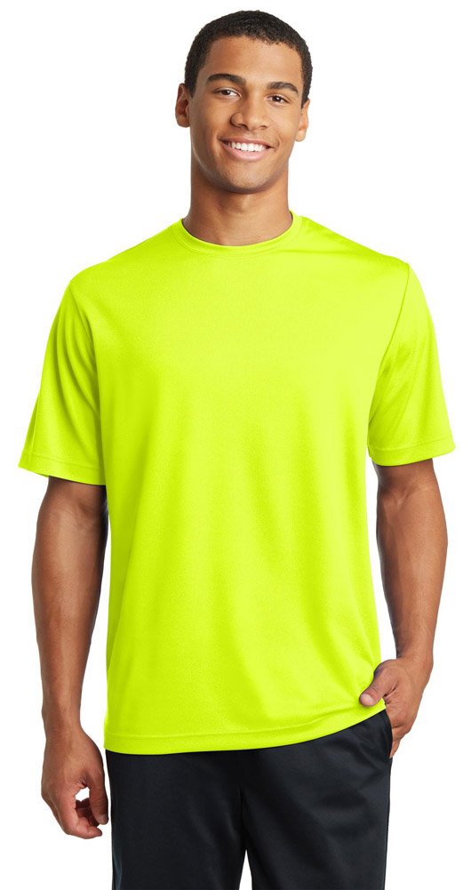 Sport-Tek Mens PosiCharge RacerMesh Tee, Medium, Neon Yellow