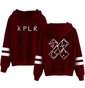 wylinger xplr hell week sam and colby new 2d logo pullover hoodies merch men/women hooded sweatshirt hockey uniform (red,medium)