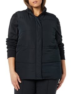 amazon essentials women's relaxed-fit water repellent recycled polyester puffer vest (available in plus size) (previously amazon aware), black, x-large