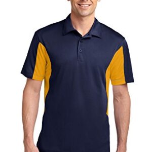 SPORT-TEK - Side Blocked Micropique Sport-Wick Polo. - True Navy/Gold - L