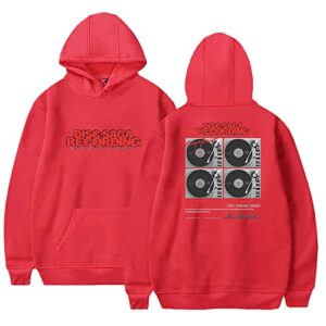 tommyinnit merch disc saga hoodie men women sweatshirts casual long sleeve print hooded streetwear (red,xl)