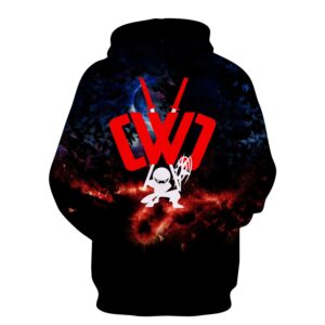 Youth 3D Print Hoodie Sweatshirt Pullover Video Game Boys and Girls CWC Gamer Flame Drawstring Chad Wild Clay Novelty Hoodies Black