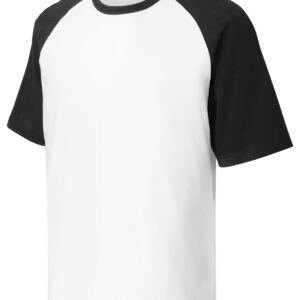 SPORT-TEK Short Sleeve Colorblock Raglan Jersey F20 White/Black