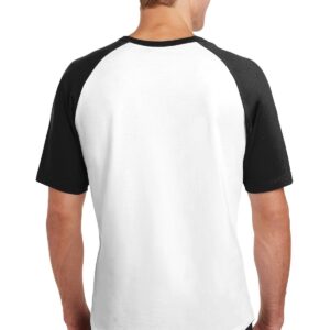 SPORT-TEK Short Sleeve Colorblock Raglan Jersey F20 White/Black