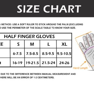 Fingerless Cosplay Gloves PU Faux Leather Outdoor Sport Half Finger Driving Glove for Men Women Teens (Fingerless, M)