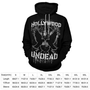 BENOLIVE Hollywood Rock Band Undead Novelty Hoodies Graphics Hooded Sweater Shirt With Pockets Pullover Sweatshirt for Men Women Style