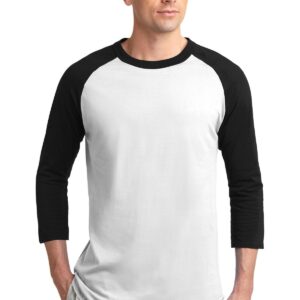 SPORT-TEK Raglan Jersey (T200) White/Black, L