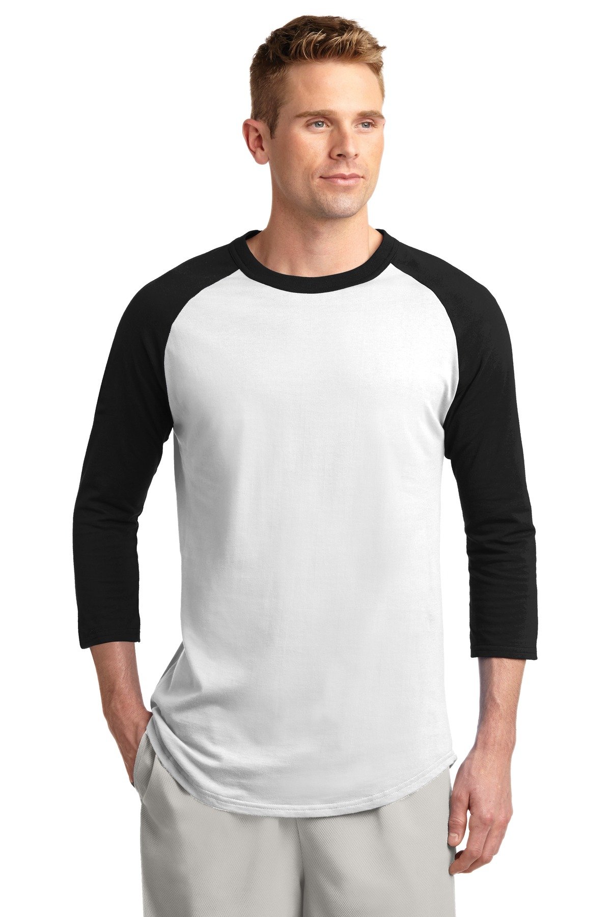 SPORT-TEK Raglan Jersey (T200) White/Black, L