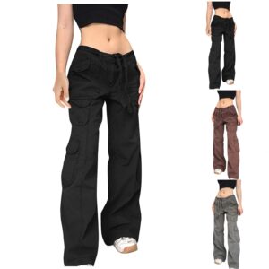 cargo jeans for women, low waist casual pants pocket split leg length straight denim trousers woman pants women black tommyinnit cosplay pants leggings work pants work leggings (s, watermelon red)