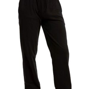 Men's Knitted PJ Cotton Pajama Pants (M, Black)