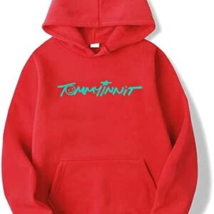 TommyInnit Signature Hoodies Merch Dream Team SMP MCYT Sweatshirt Men/Women Cosplay Christmas Hoodie (Red,3XL)