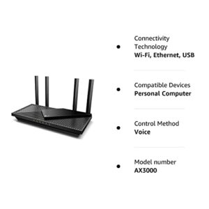 Certified Refurbished TP-Link WiFi 6 AX3000 Smart WiFi Router | 802.11ax Gigabit Internet Router, Dual Band. OFDMA, MU-MIMO (Archer AX55) (Renewed)