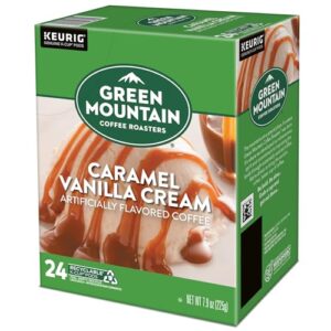 Green Mountain Coffee Roasters Caramel Vanilla Cream Coffee, Keurig Single-Serve K-Cup pods, Light Roast, 96 Count (4 Packs of 24)