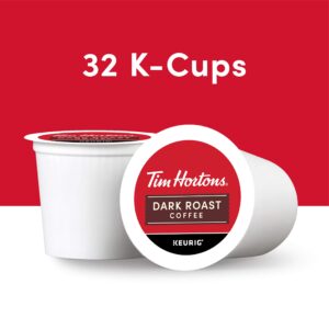 Tim Hortons Dark Roast Coffee, Single-Serve K-Cup Pods Compatible with Keurig Brewers, 32ct K-Cups,Red