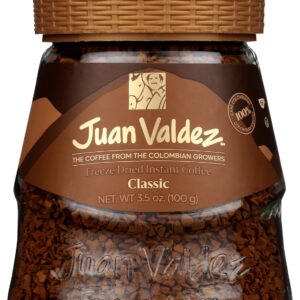 Juan Valdez Freeze Dried Instant Colombian Coffee, 3.5 oz Jar, Advanced Freeze-Drying Technique to Preserve Flavor and Aroma, 100% Colombian Coffee, Kosher, Pack of 1