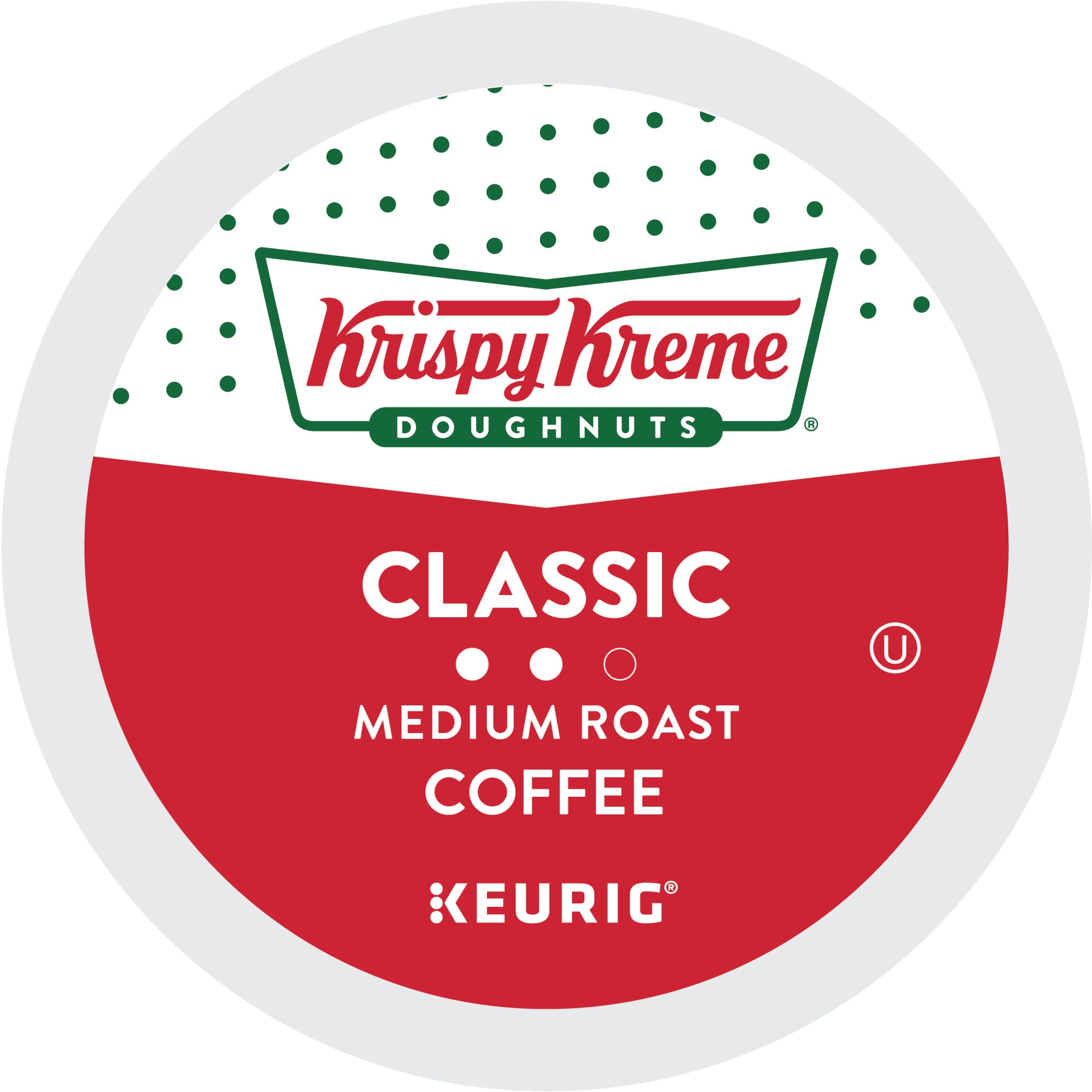 Krispy Kreme Classic, Single-Serve Keurig K-Cup Pods, Medium Roast Coffee, 12 Count (Pack of 6)