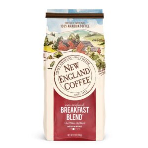 New England Coffee Breakfast Blend Medium Roast Ground Coffee, 12oz Bag (Pack of 3)