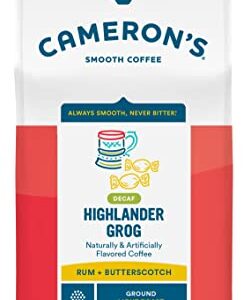 Cameron's Coffee Roasted Ground Coffee Bag, Flavored, Decaf Highlander Grog, 10 Ounce