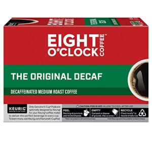 Eight O'Clock Cofee Original Decaf, Keurig Single Serve K-Cup Pods, 72 Count (6 Packs of 12)