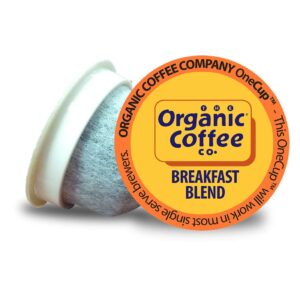 the organic coffee co. compostable coffee pods - breakfast blend (36 ct) k cup compatible including keurig 2.0, medium roast, usda organic