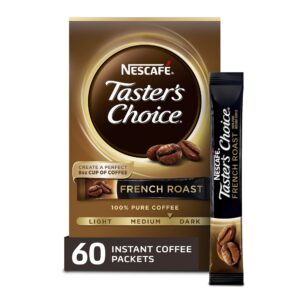 nescafe taster's choice instant coffee, french roast 5 count (pack of 12)