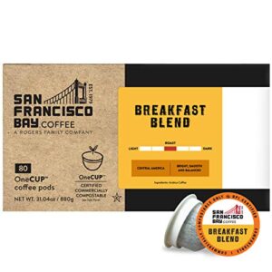 San Francisco Bay Compostable Coffee Pods - Breakfast Blend (80 Ct) K Cup Compatible including Keurig 2.0, Medium Roast