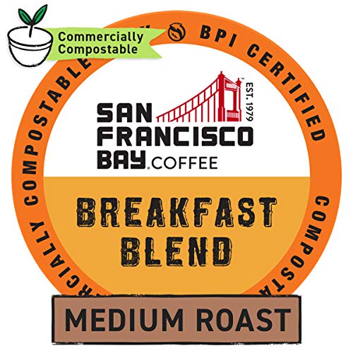 San Francisco Bay Compostable Coffee Pods - Breakfast Blend (80 Ct) K Cup Compatible including Keurig 2.0, Medium Roast