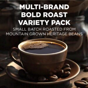 Dark Roast Coffee Variety Pack, 50ct. Solar Energy Produced Recyclable Single Serve Dark Roast Coffee Pods Variety Pack - 100% Arabica Coffee California Roasted, KCup Compatible