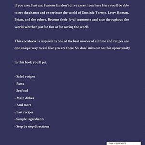 Fast and Furious Cookbook: Become Part of The Team with Easy and Quick Recipes Inspired by One of The Best Movie of All Time