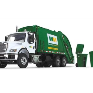 Freightliner M-2 with McNeilus Rear Loader Garbage Truck "Waste Management" with Garbage Bins 1/34 Diecast Model by First Gear 10-3287D