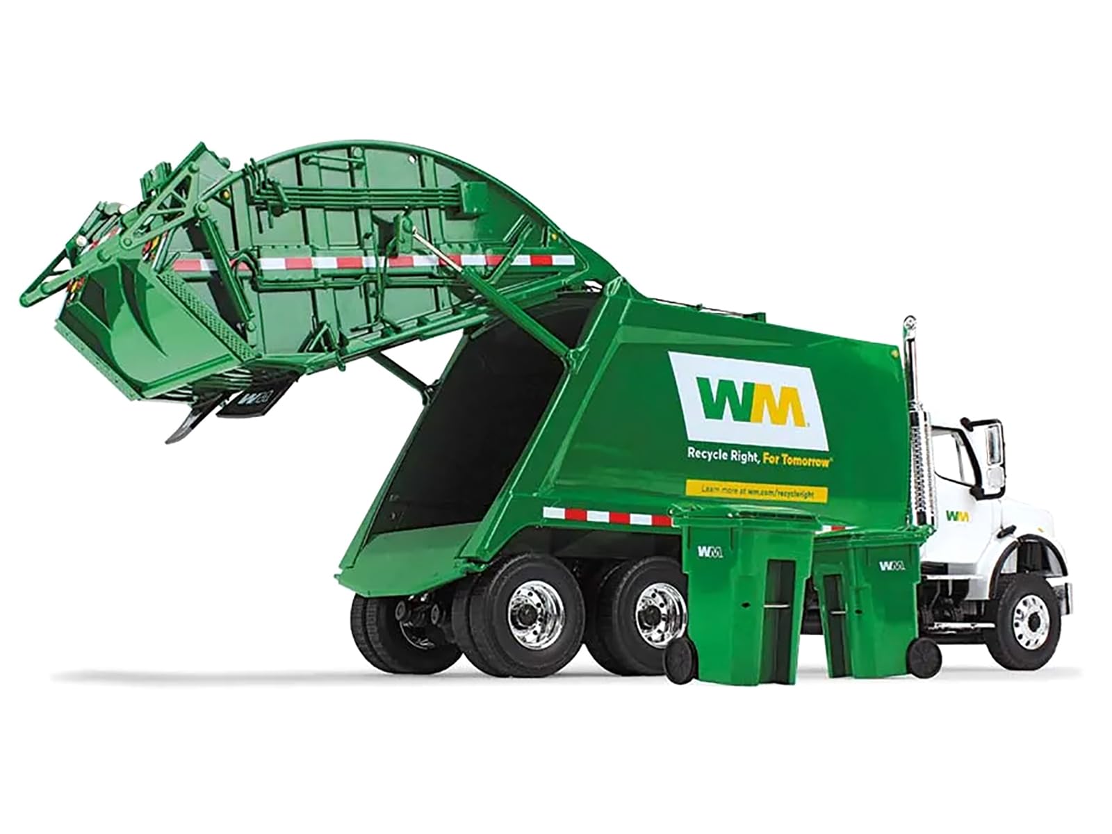 Freightliner M-2 with McNeilus Rear Loader Garbage Truck "Waste Management" with Garbage Bins 1/34 Diecast Model by First Gear 10-3287D