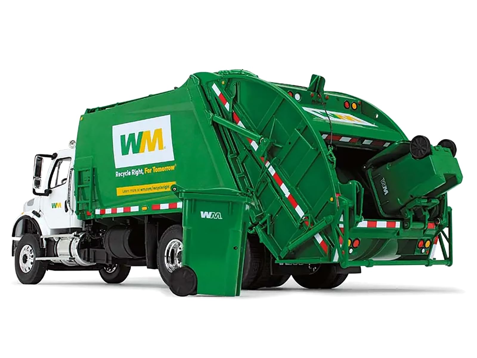 Freightliner M-2 with McNeilus Rear Loader Garbage Truck "Waste Management" with Garbage Bins 1/34 Diecast Model by First Gear 10-3287D