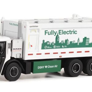 Greenlight 45170-C S.D. Trucks Series 17-2021 Mack LR Electric Rear Loader Refuse Truck - New York City Department of Sanitation DSNY “Fully Electric” 1/64 Scale