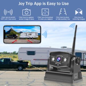 Magnetic Wireless Backup Camera, NILOGHAP Rechargeable Easy Hitching of Truck Trailer Hitch Fifth Wheels RV Camper Rear View Reverse Camera Super Night Vision HD 1080P for iPhone iPad Android