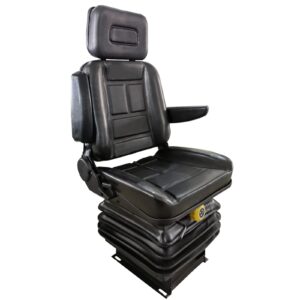 tractor suspension seat, adjustable universal replacement seat w/armrest w/backrest, compatible with excavator skid loader dozer telehandler