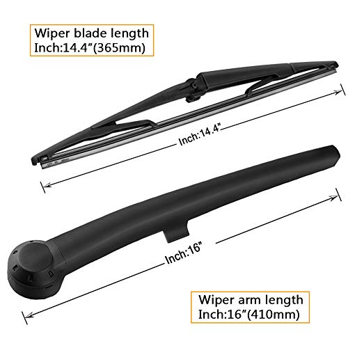 AUTOBOO Rear Wiper Blade Arm Replacement for Jeep Grand Cherokee 2005 2006 2007 2008 2009 2010 With 14 inch Rear Wiper Blade -Original Factory Quality (Pack of 2) OE:05139836AB